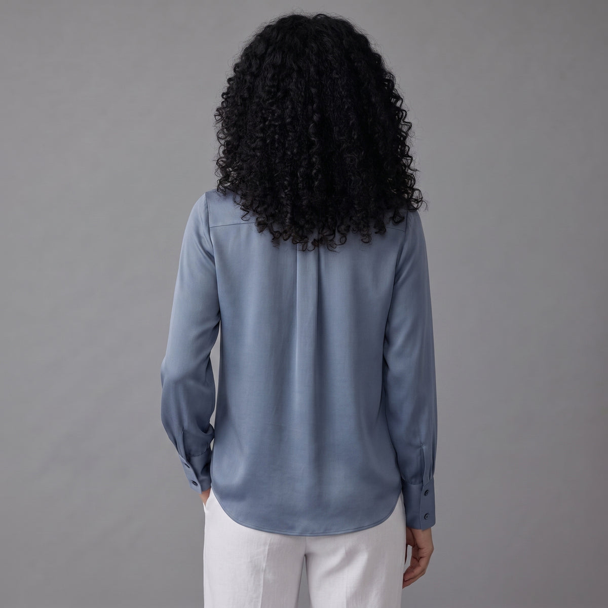 Freja | Elegant Satin Bow-Neck Blouse