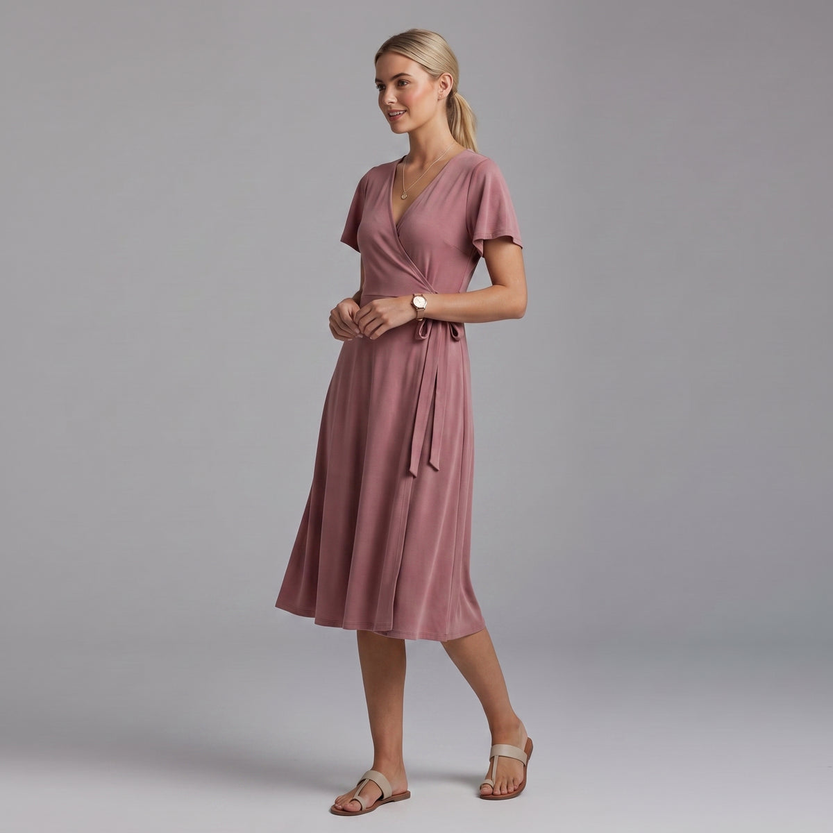 Veronika | Elegant Wrap Tie Dress
